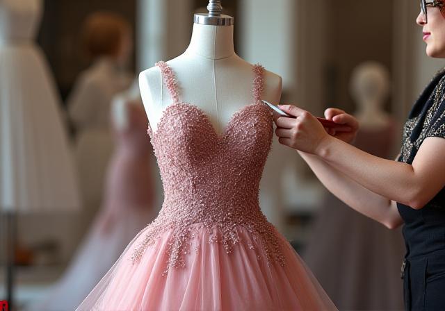 Bespoke evening gown fitting process